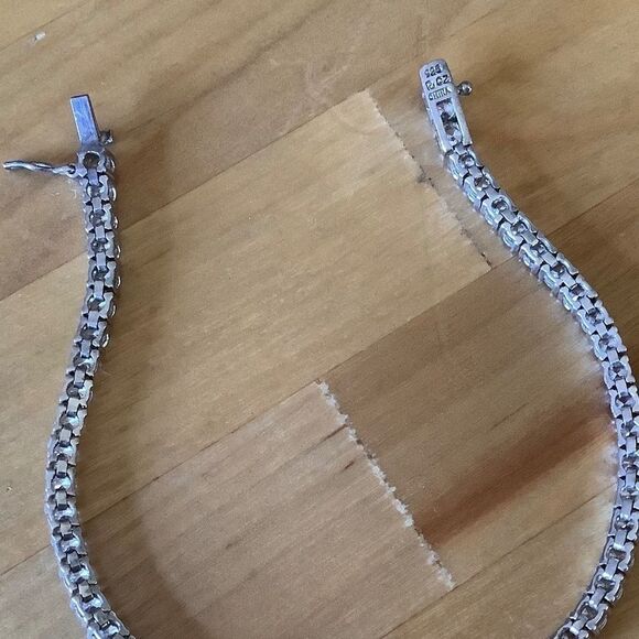 STERLING SILVER 925 WHITE ZIRCON WOMAN BRACELET - Picture 6 of 7